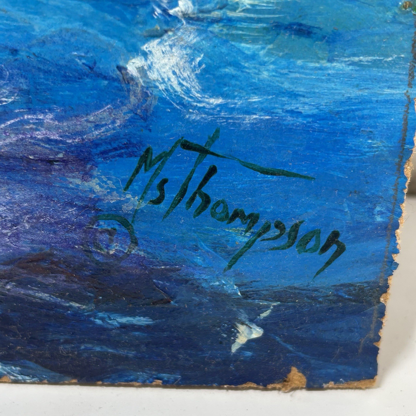 1986 Original Mary Thompson Abstract Modern Art Painting Acrylic Impasto Vintage