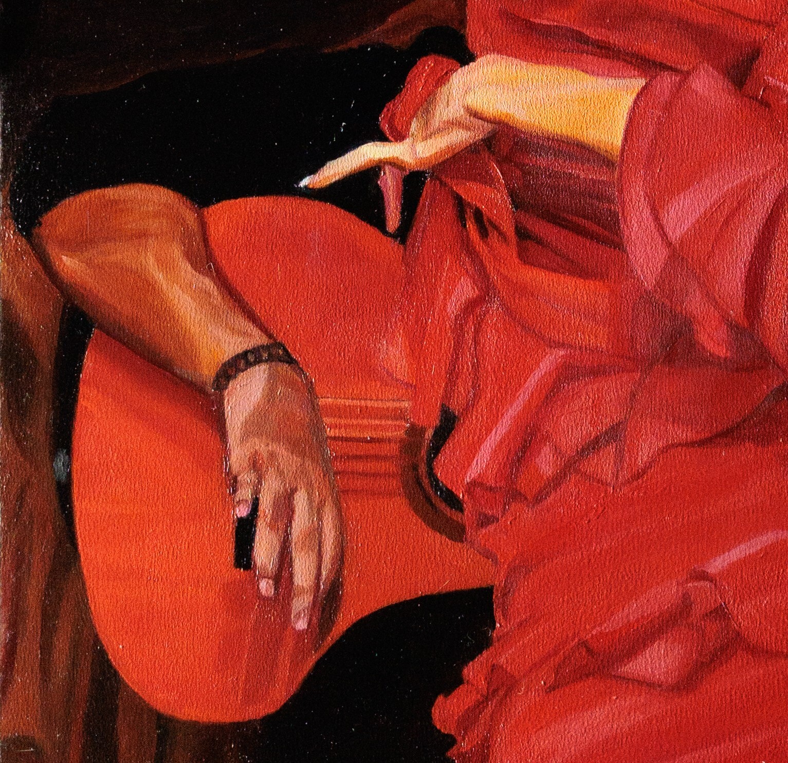 «Flamenco Reverie: A Captivating Masterwork Oil Painting by John Nazal»
