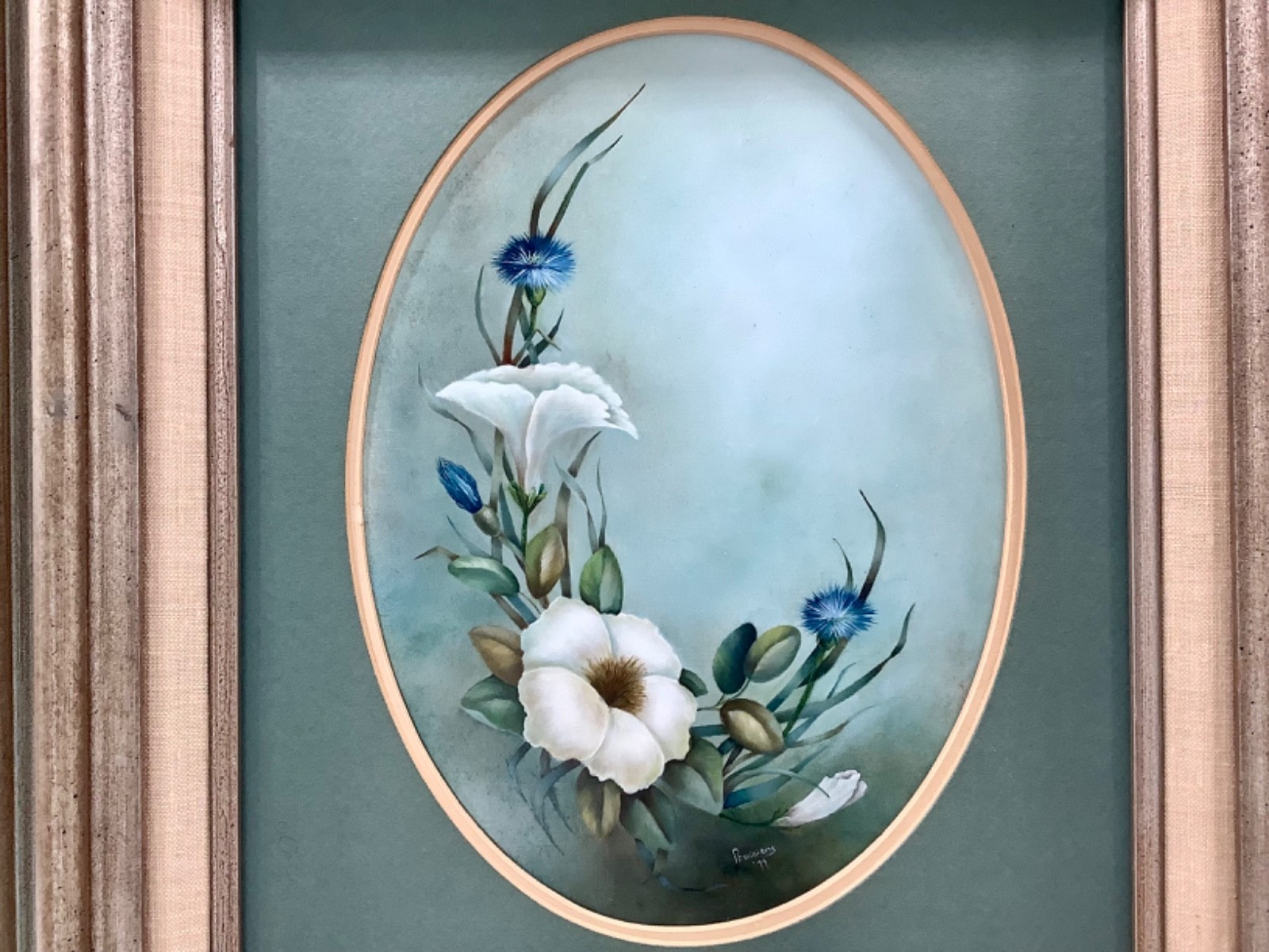 VTG Framed Oil On Canvas Floral Still-Life Painting Signed P.F Williams 1979