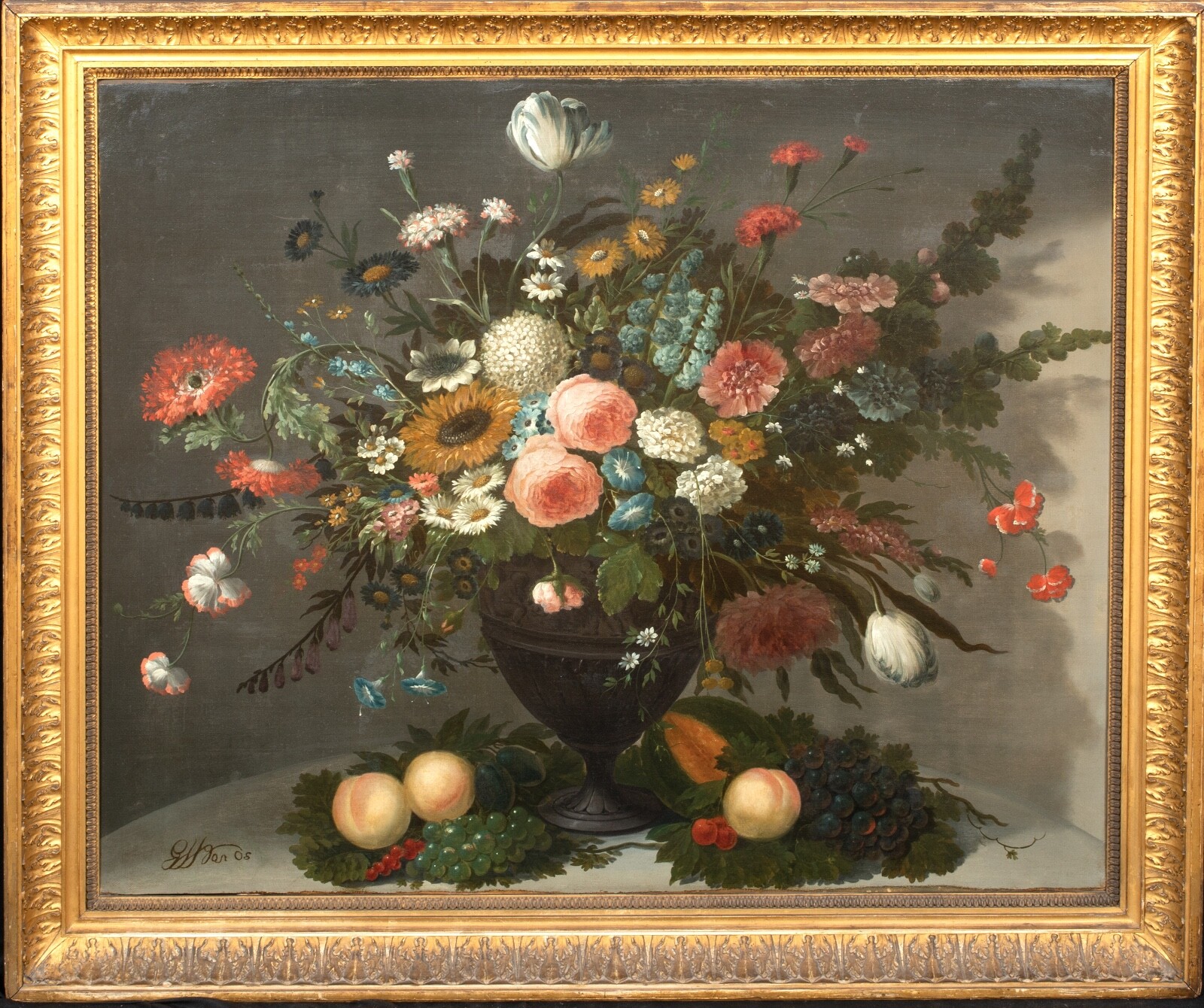 Large 18th Century Dutch Old Master Still Life Flowers – Jan VAN OS (1744-1808)