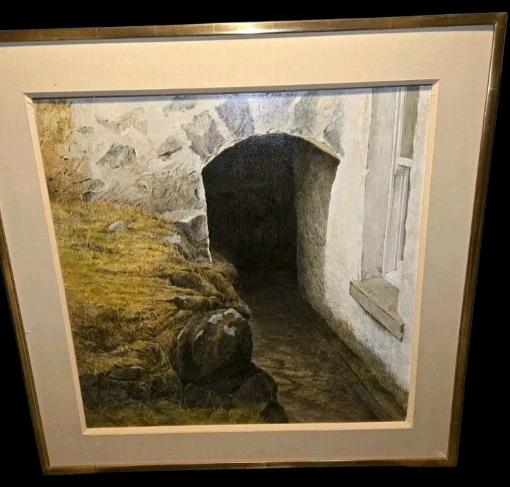 RICHARD G FISH 1925-2008 VINTAGE SIGNED OIL PAINTING ON BOARD KENMORE GALLERY