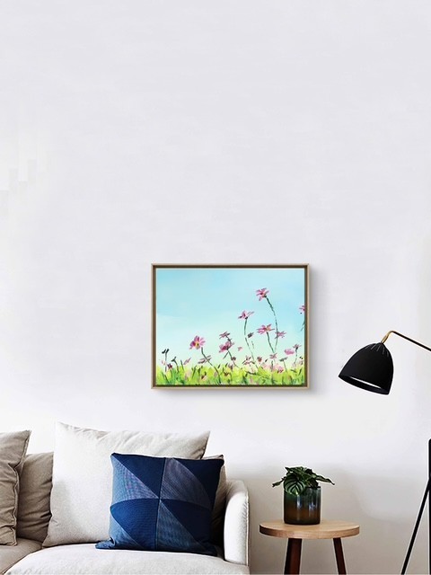 Original Modern Expressionist Summer Flowers 10×8 Canvas board Signed
