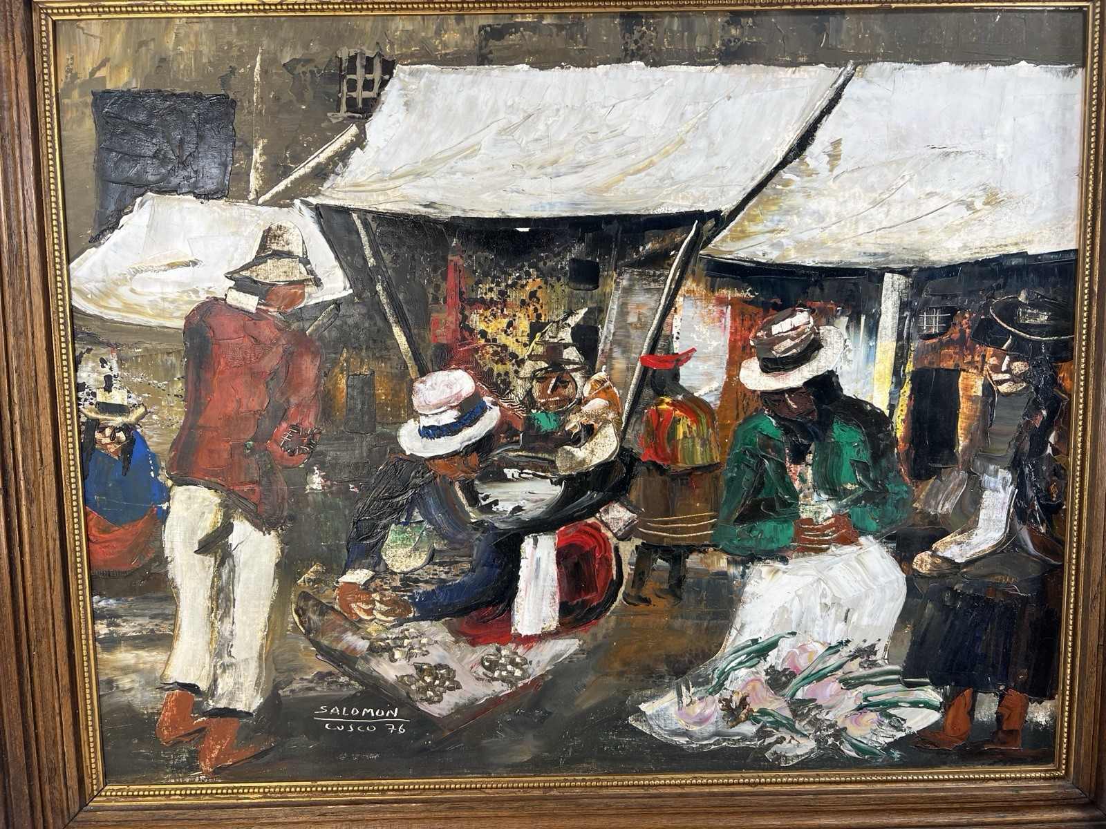 Signed Original Oil Painting By Peruvian Master Amilcar Salomon Zorrilla Cusco