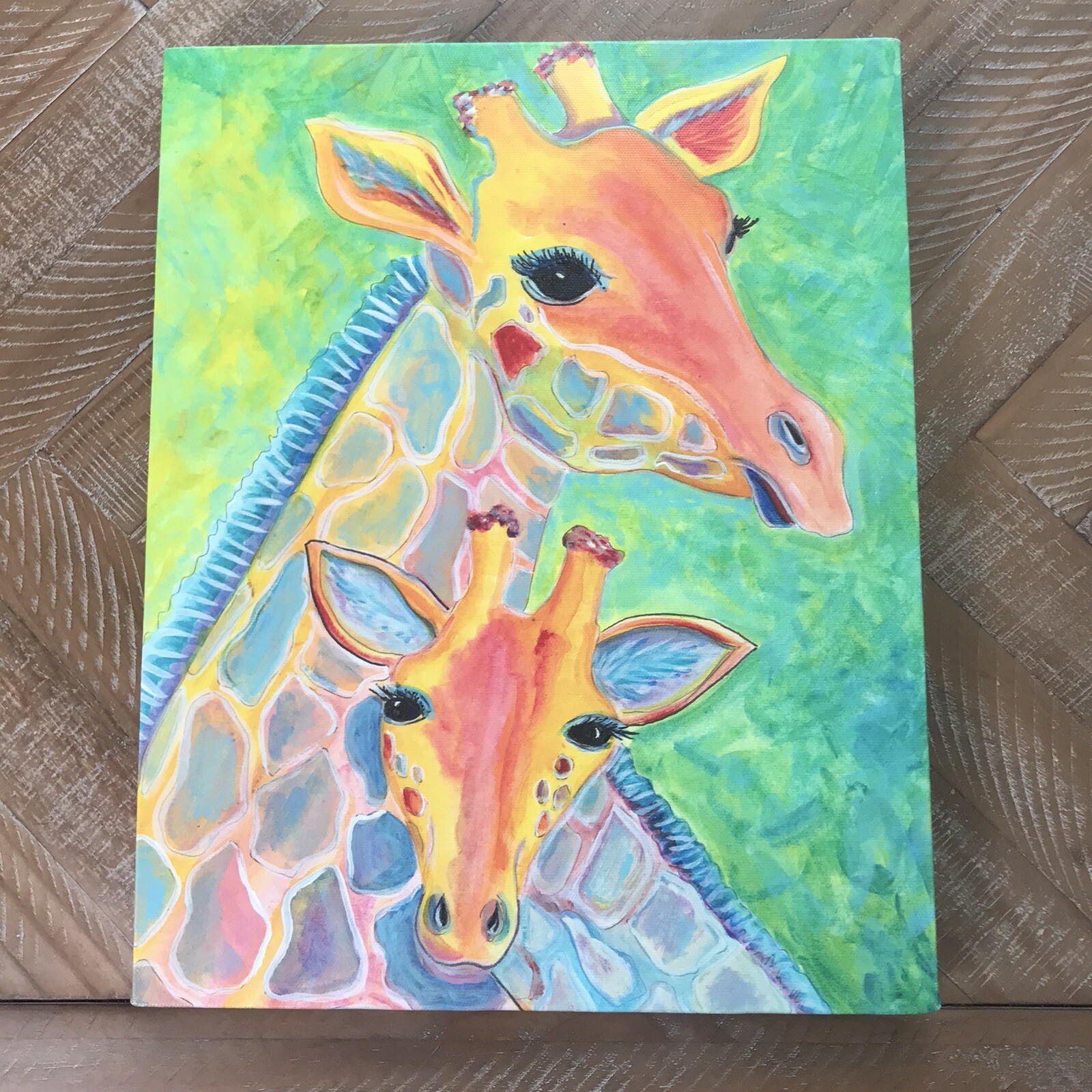 Constance Guerra Art ‘Giraffe Love’ Canvas Child’s Bedroom Art Colorful Animals