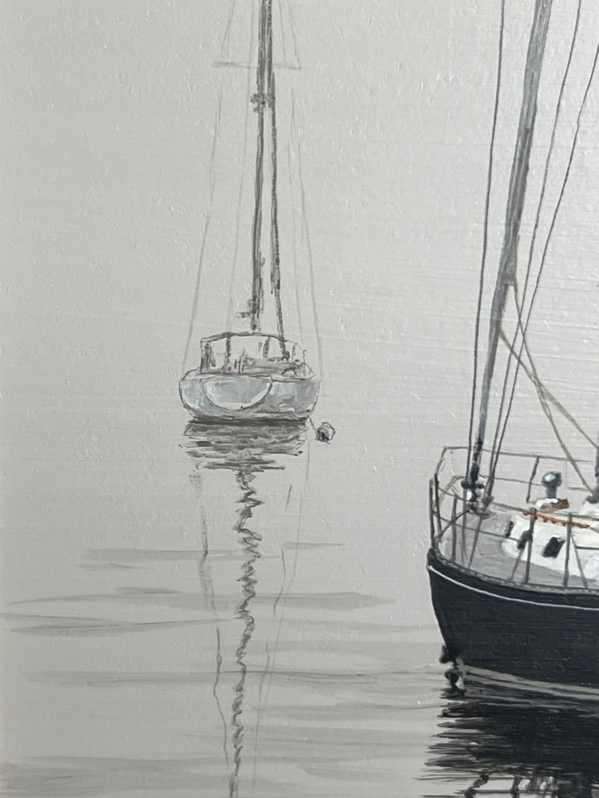 AMAZING Original Acrylic Painting Jeffrey Sabol Martime Ocean Sailboats New York