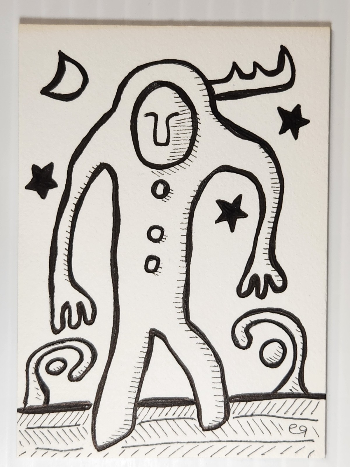 e9Art deer suit outsider art brut naive