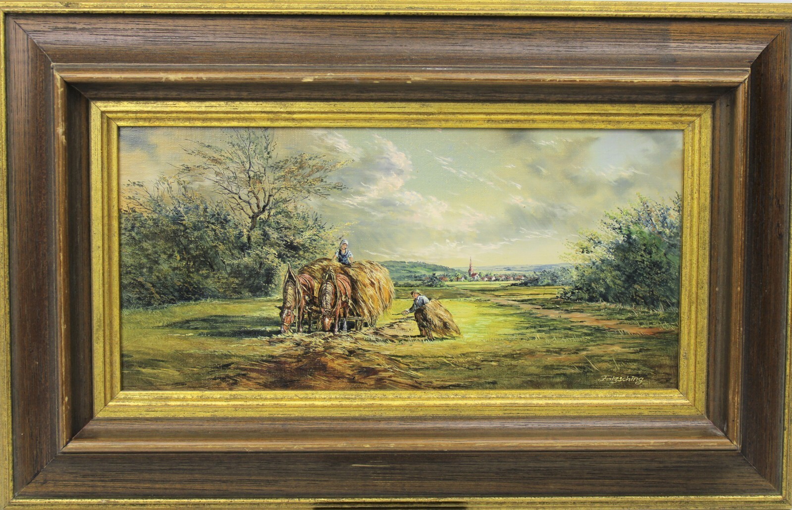 Signed oil painting by Alfred Fritzsching, Munich
