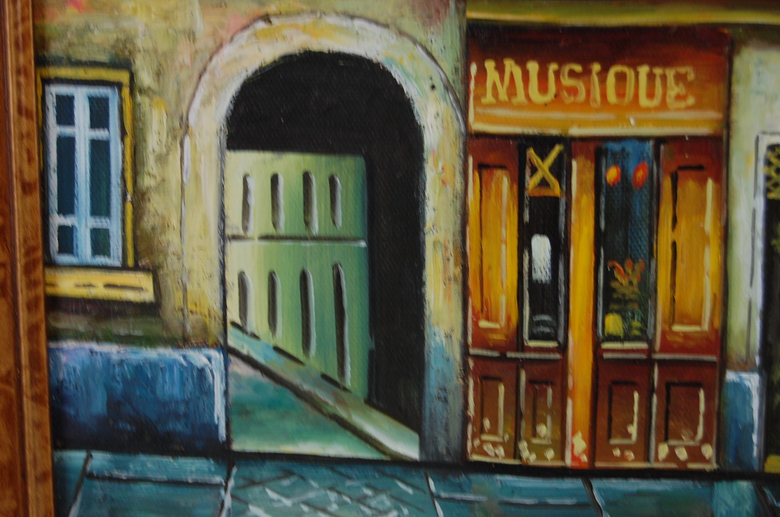 Vtg 80 Original Signed Mariel Chapot French Paris Street Scene Oil Painting 10X8