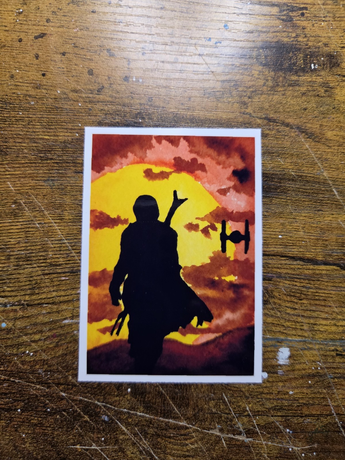 ACEO*Art Print Original The Mandalorian. Star Wars Watercolor. Art Card