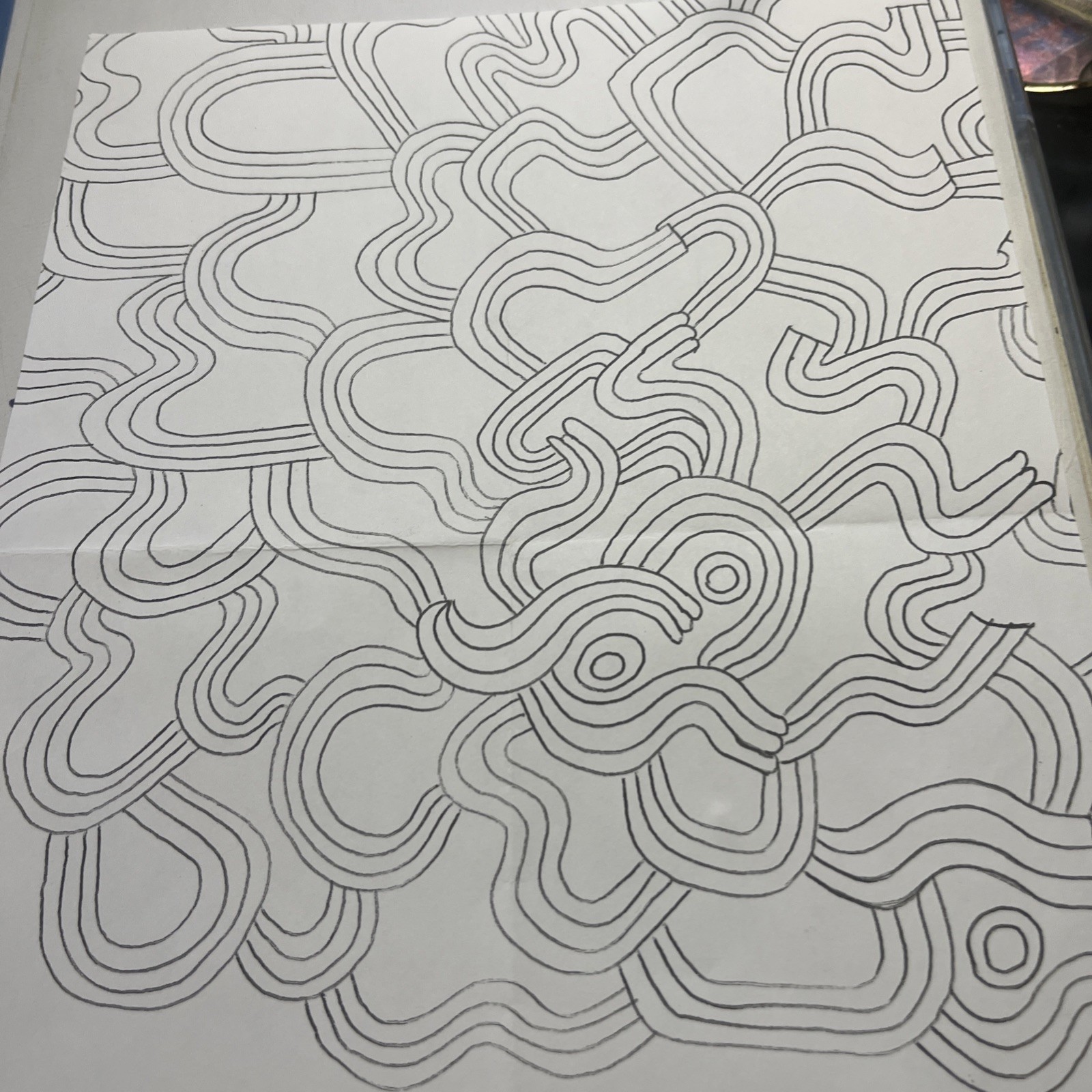 8 X 10 Abstract Artwork Black, And White ink on paper ￼
