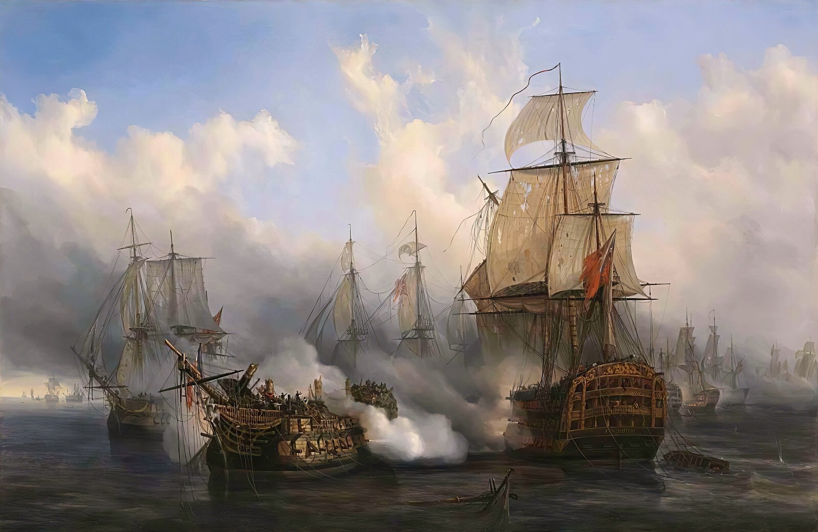 Auguste Mayer Redoutable Trafalgar Reproduction – Giclée Canvas/Paper/Stretched