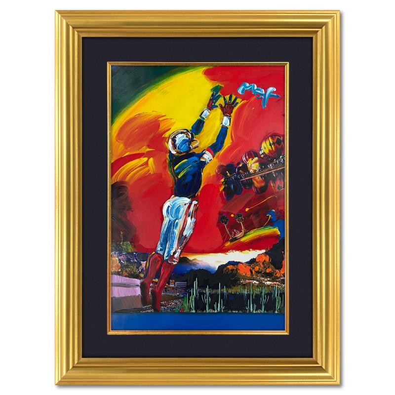 Peter Max «Superbowl XXX» Framed Acrylic Mixed Media (48.5″ x 36.5″) Hand Signed