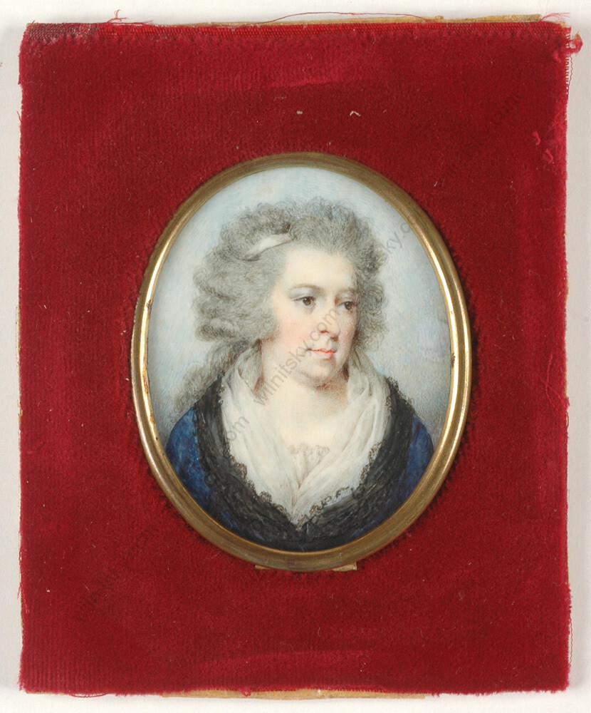 Joseph Daniel (ca. 1760-1803)-Attrib. «Portrait of a lady», quality miniature