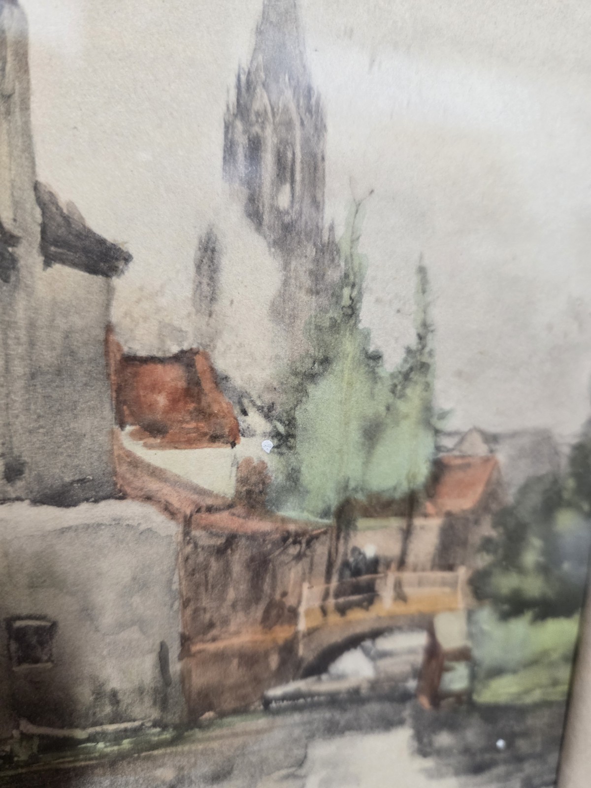 Franz Walden Framed Water Color 1903 Signed