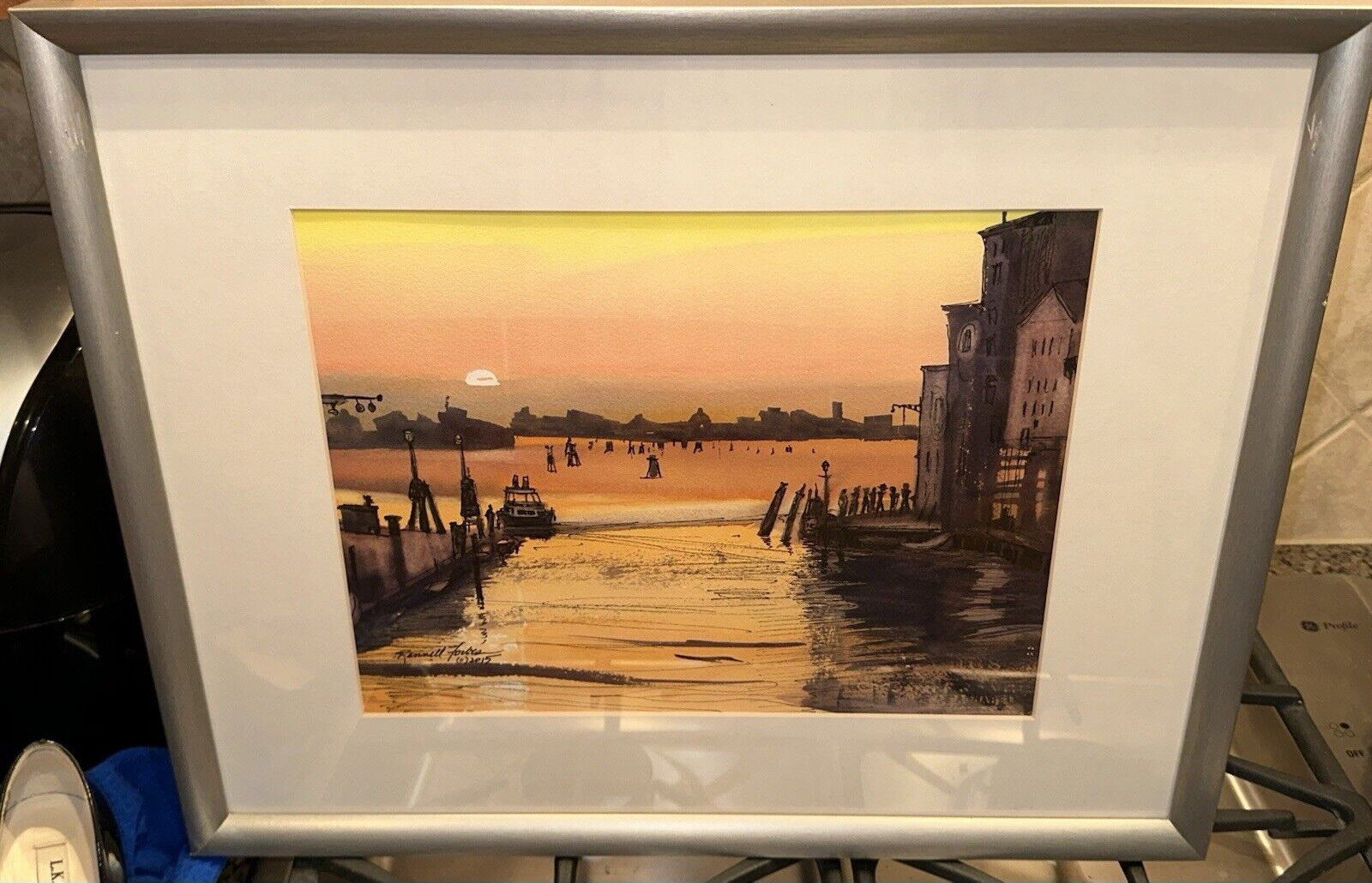 Sunset in Venice Original Watercolor Signed by Artist Kathy Rennell Forbes $725