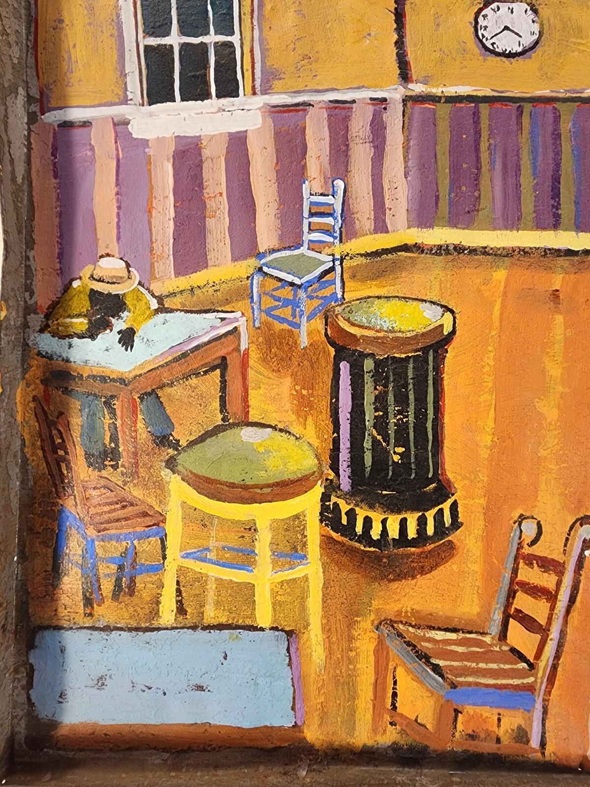 Mark Chamblee Southern Outsider «SHAW’S LOUNGE Pool Table Folk Art Painting 2008
