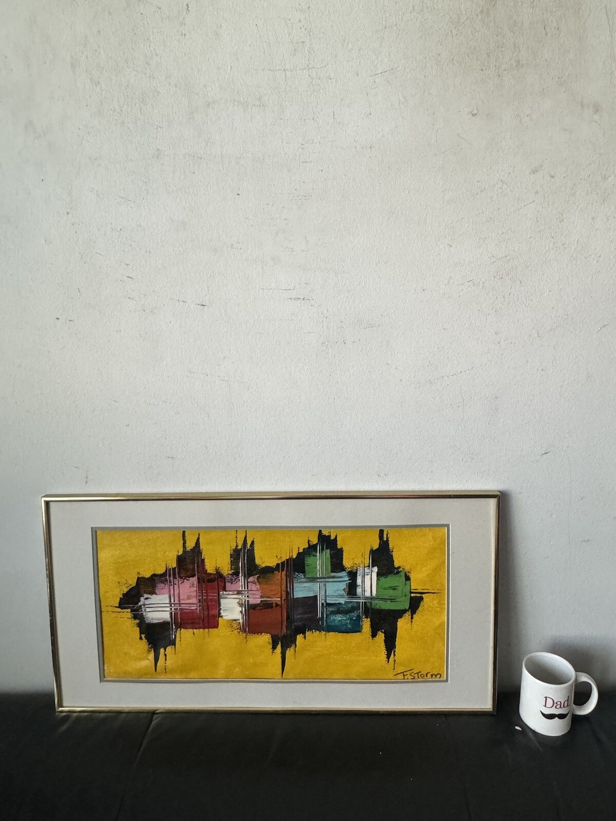 FRANS STORM VINTAGE MODERN ABSTRACT CUBIST OIL PAINTING OLD DUTCH MODERNISM ART