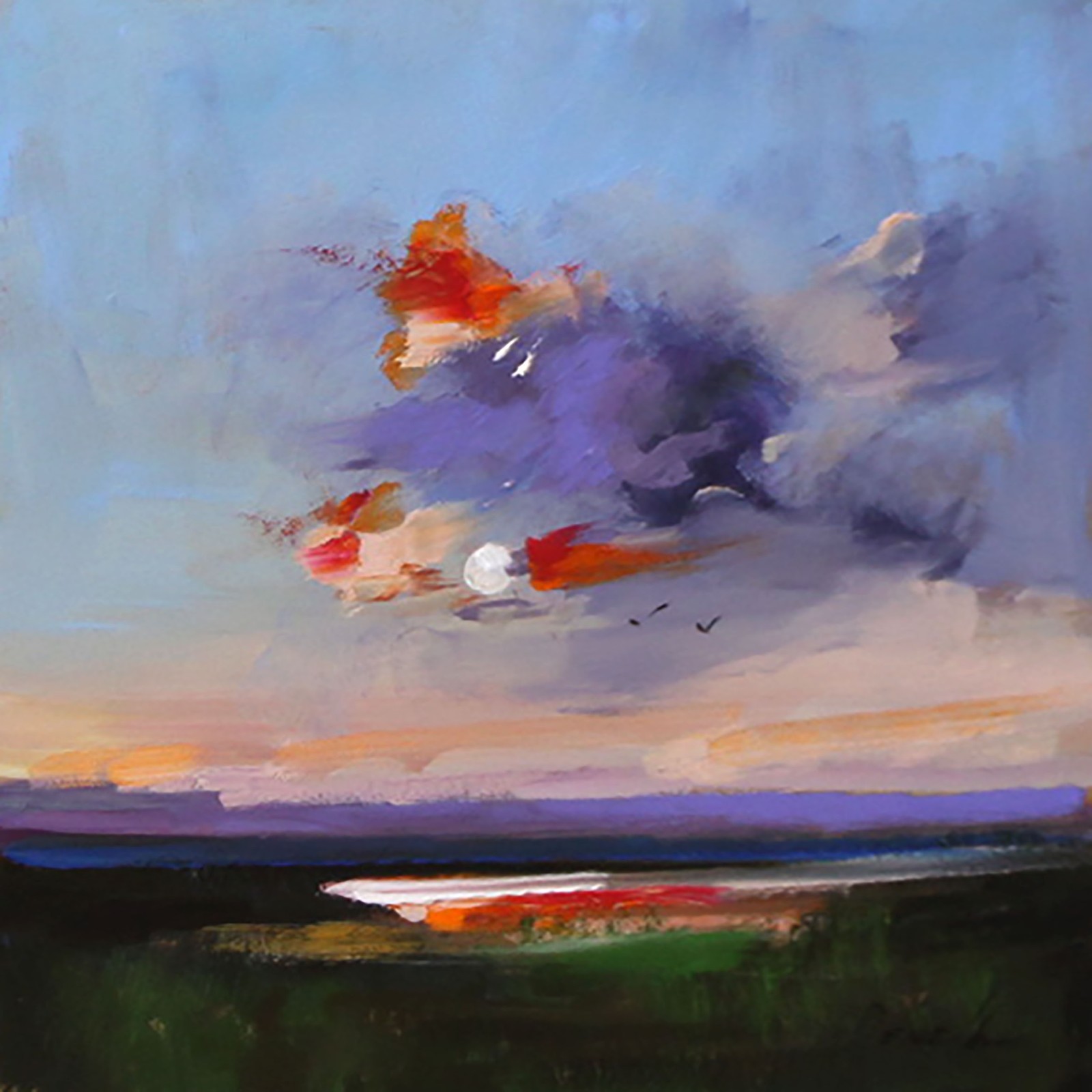 UKRAINE LANDSCAPE Oil painting contemporary 8×8 UKRAINE