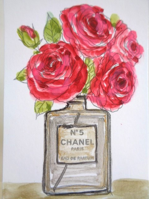 ACEO Women In Fashion – CHANEL PERFUME BOTTLE Painting ART