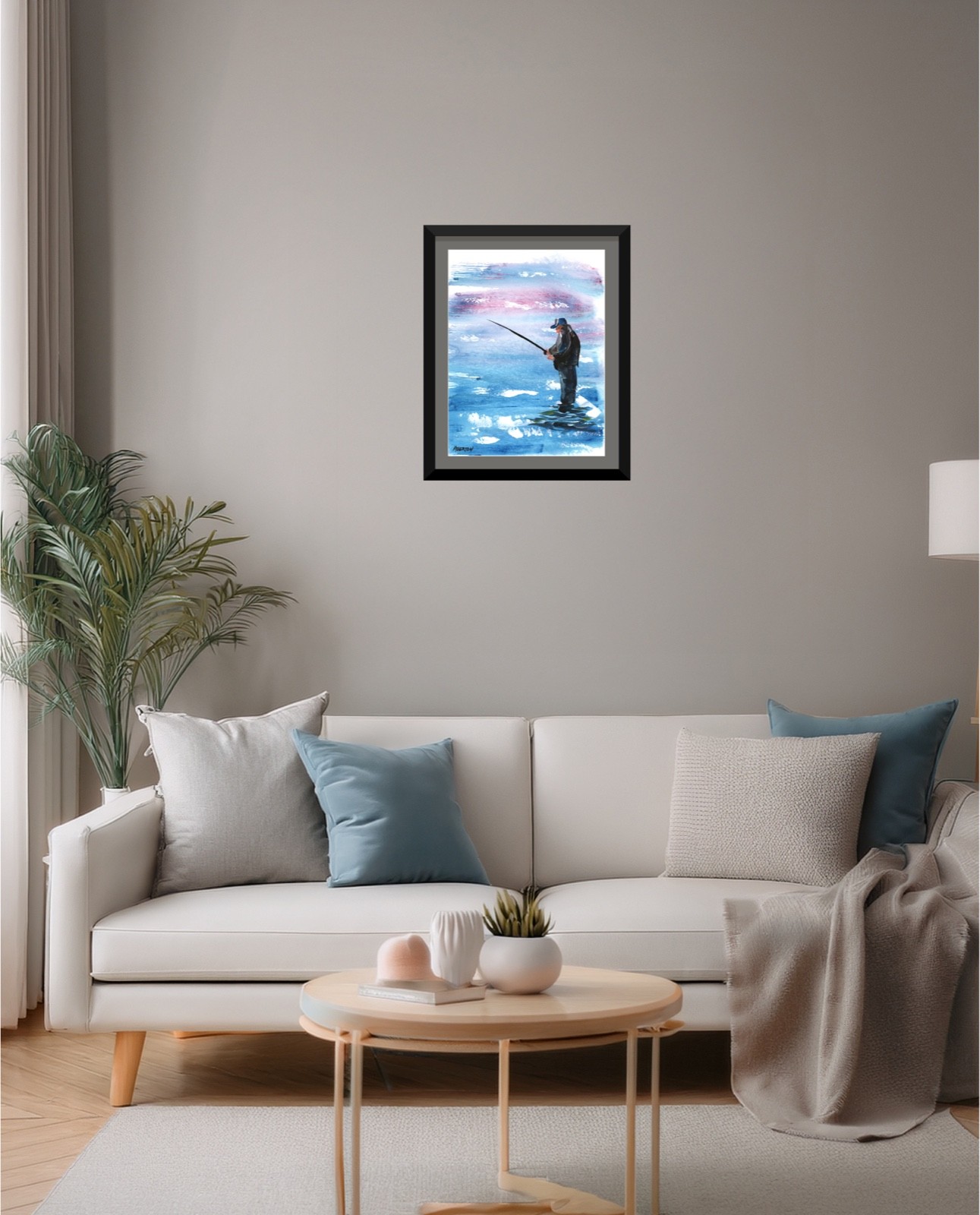 9×12 Original Fly Fishing River Painting Art Acrylic Father’s Day Fisherman