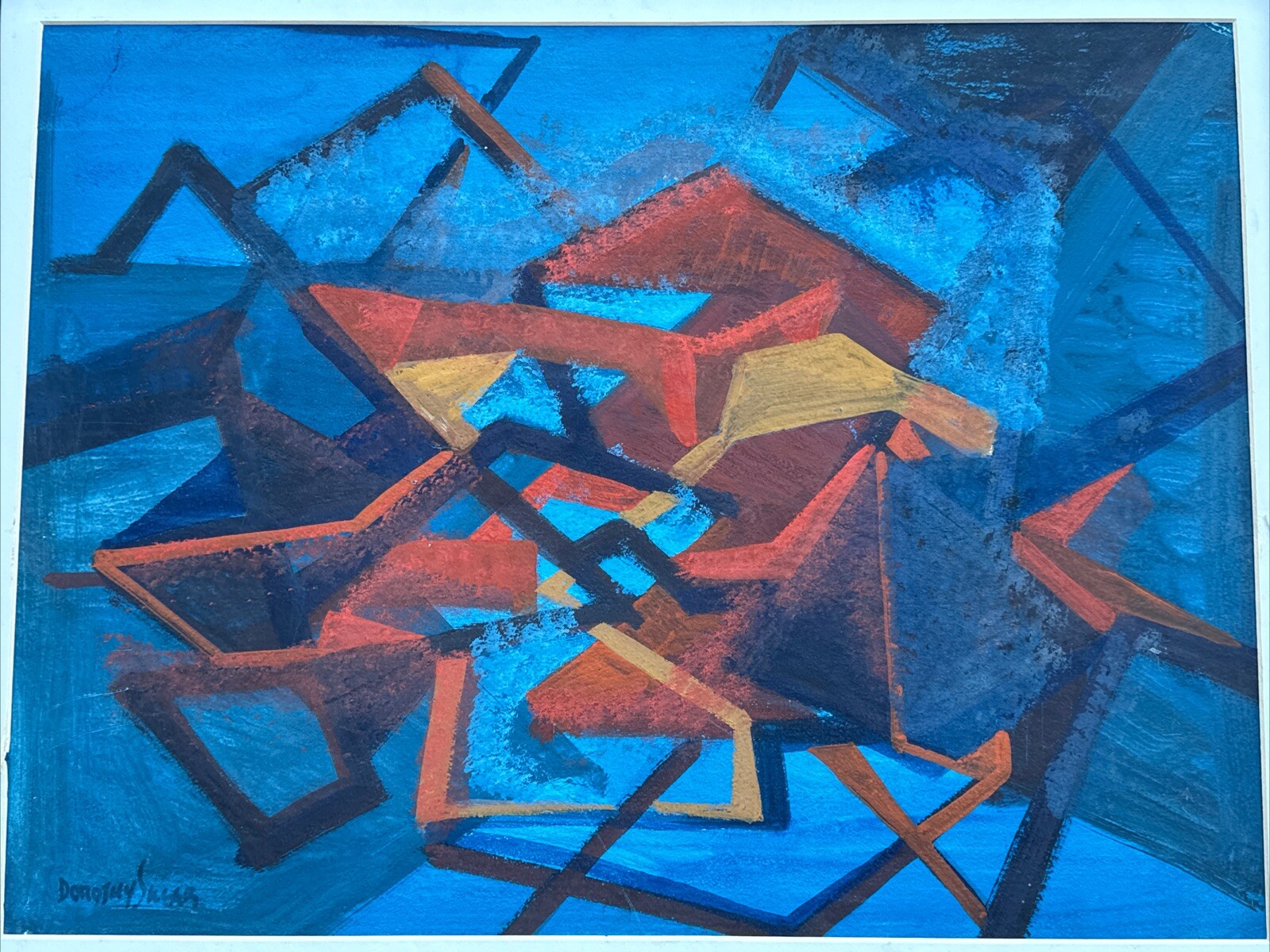 DOROTHY SKLAR PAINTING ABSTRACT EXPRESSIONISM GEOMETRIC MID CENTURY CUBISM 1950
