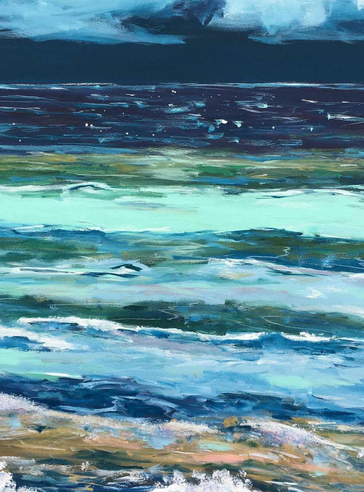 BEACH Ocean Sea Original Art PAINTING Dan Byl Modern Contemporary Large 5x4ft