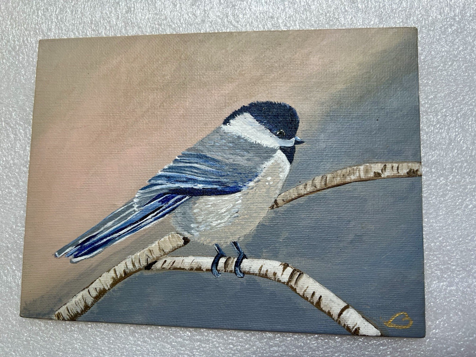 Original Painting Chickadee Songbird Bird Art 8”x 6”