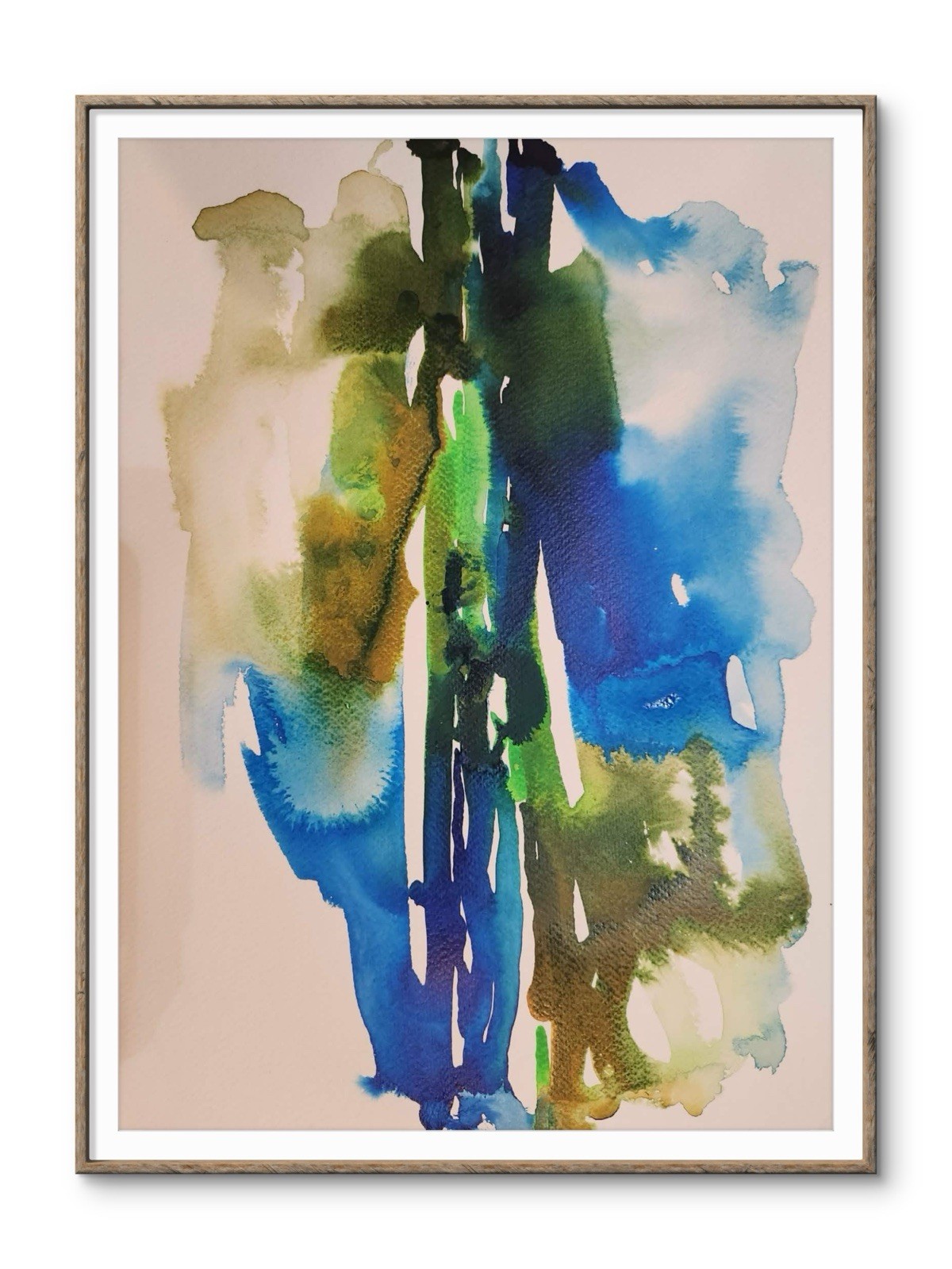 Abstract Colorful Modern Unique Bold Art Watercolor Mixed Media Paper