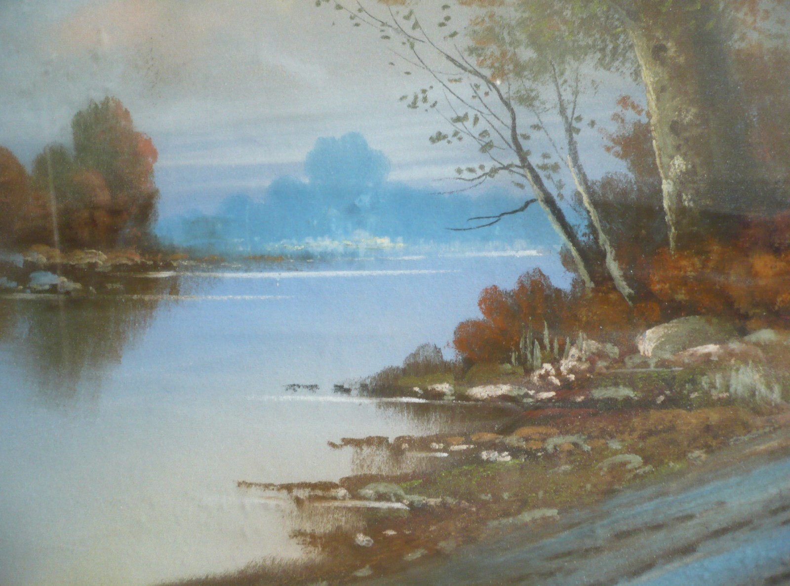 ALBERT GLATTHAAR LISTED PASTEL IMPRESSIONIST LANDSCAPE RIVER ROAD BEAUTY ANTIQUE