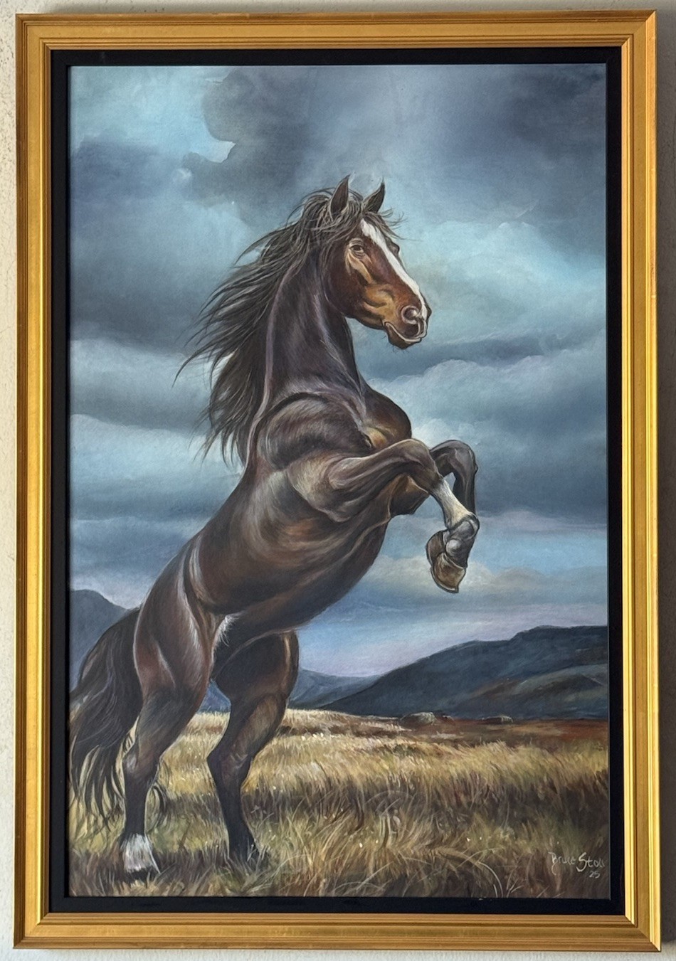 BRUCE STOLL WILD STALLION HORSE IMPRESSIONIST OIL PAINTING WESTERN EQUESTRIAN