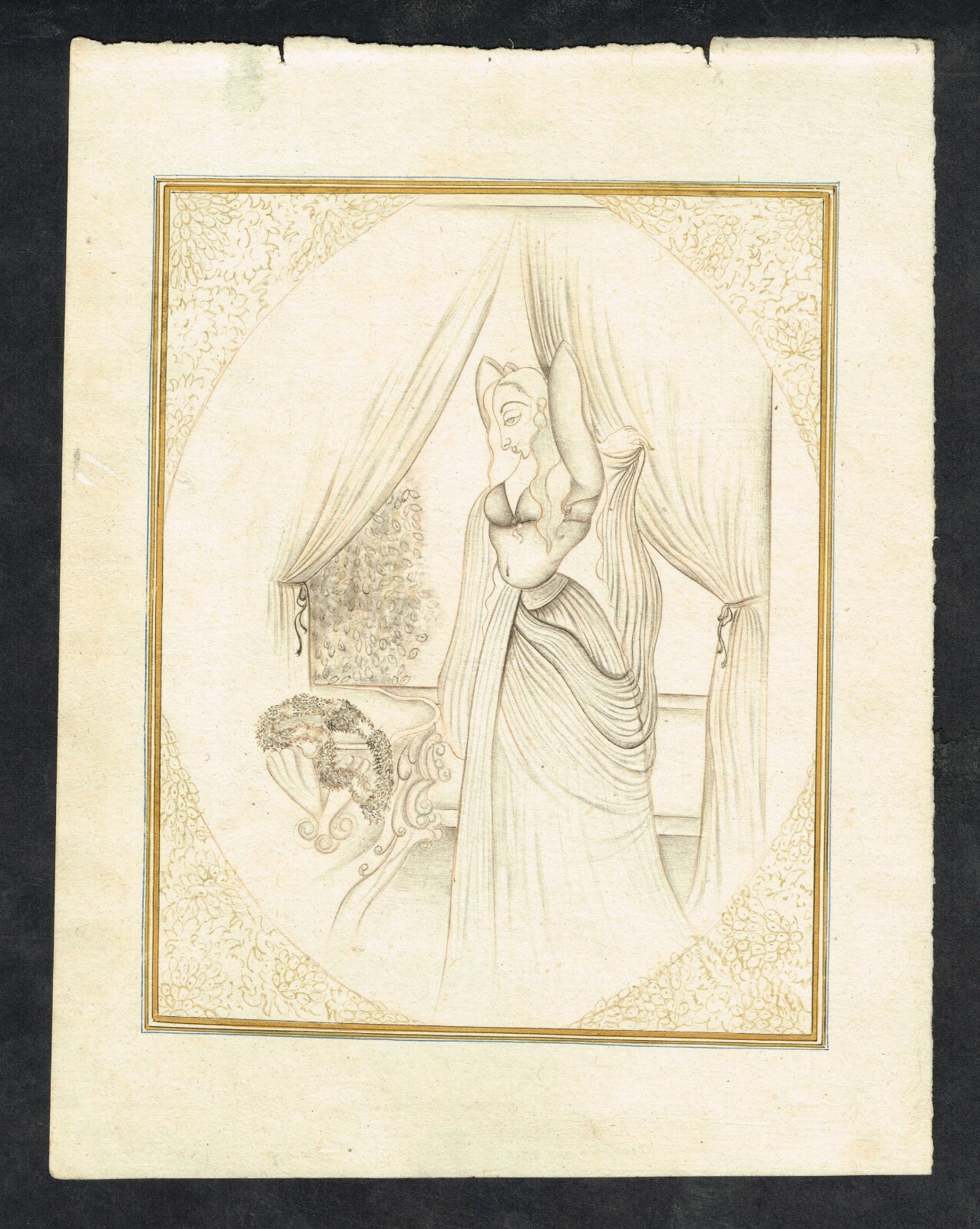 Handmade Drawing/Sketch Of Indian Queen Painting Fine Art On Paper 6.5×8.5 Inch