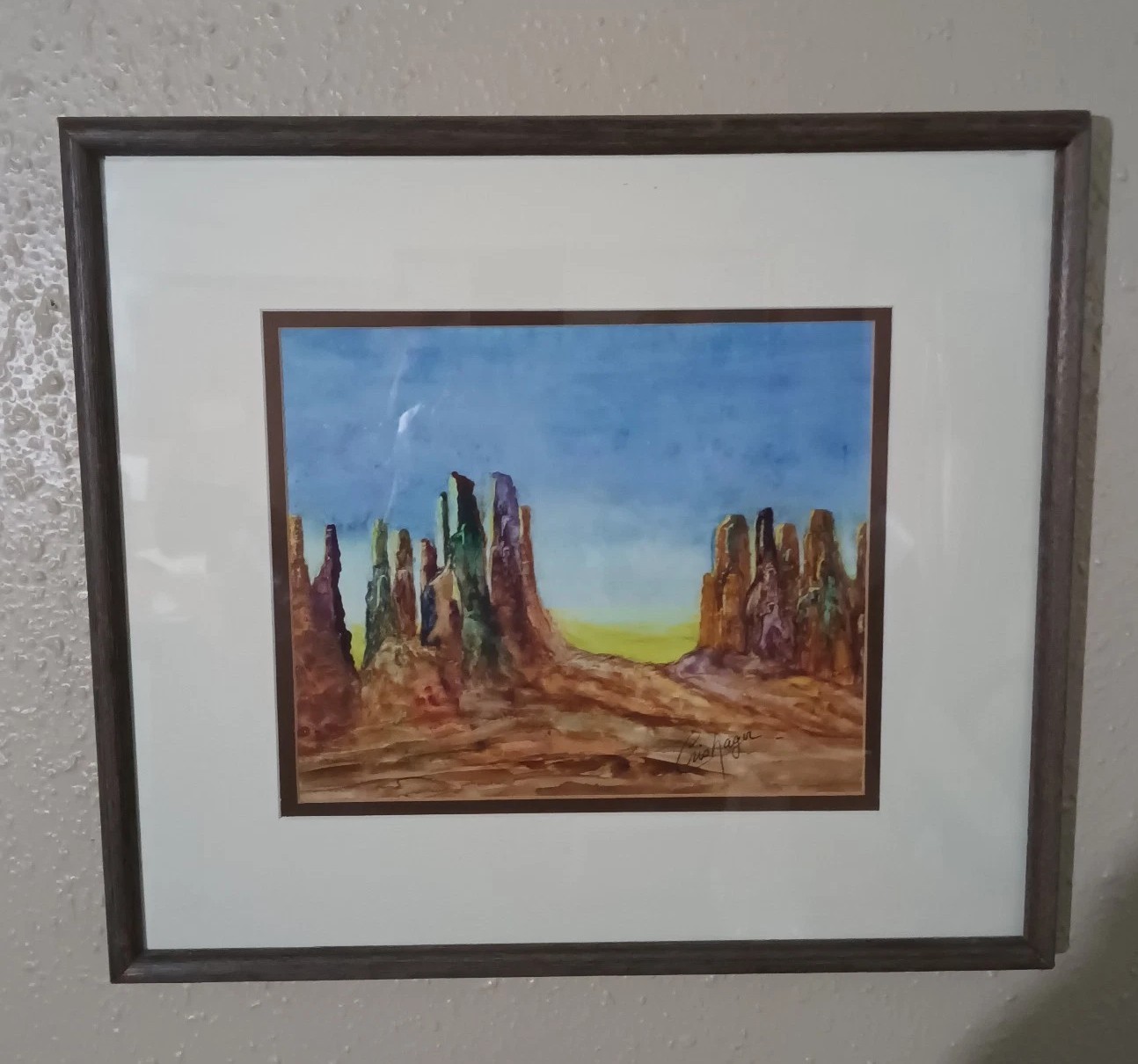 Mexican Artist Cristela Hager- Coronel Original Aluminum Medium Painting Framed