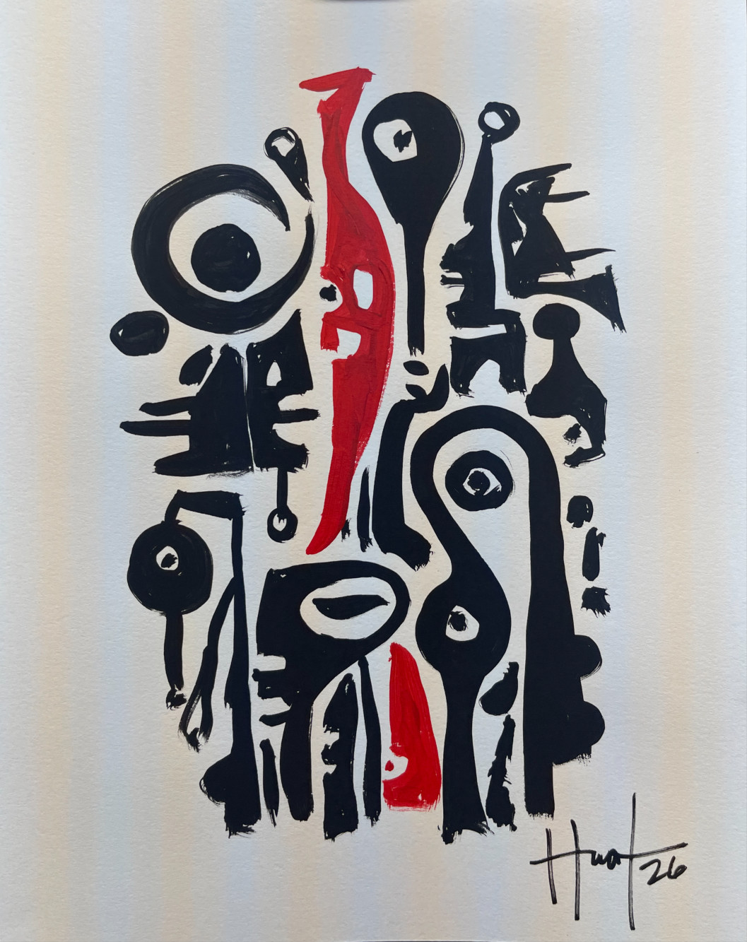 Original and Unique Abstract Art Painting Acrylic On Paper Artwork 9×12 ooak