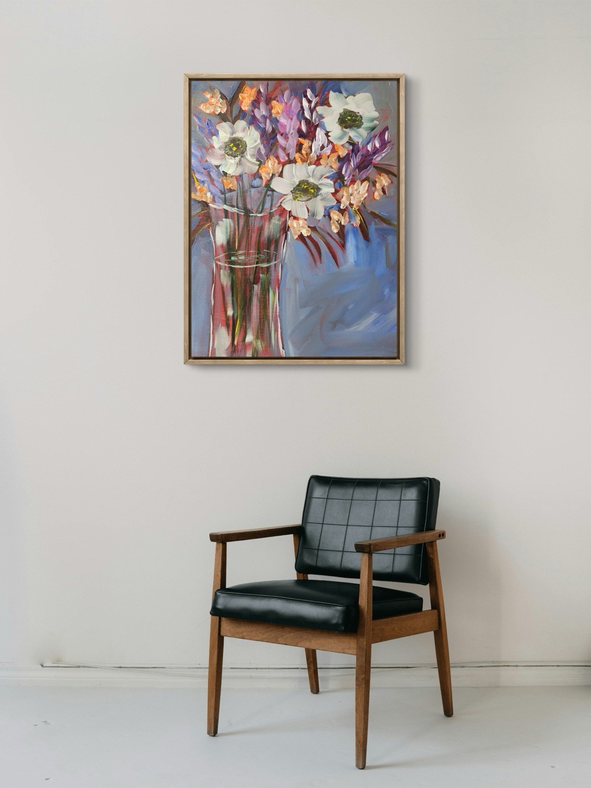 Flowers Abstract Colorful Unique Bold Art Acrylic Mixed Media Paper 16×20