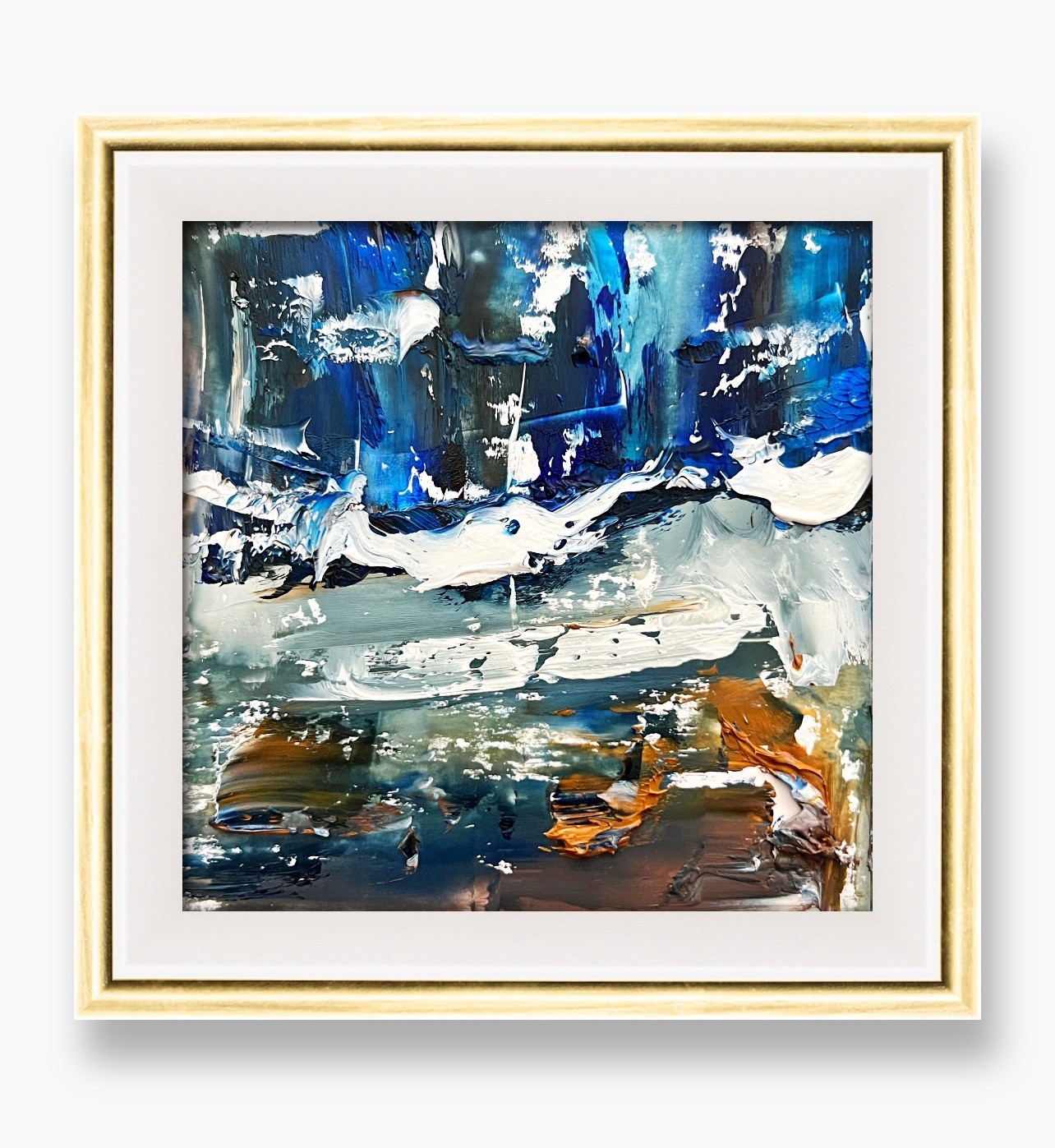 Isle of Mull Deep Sea Abstract Moody Wave Painting UK Highland Coast Artwork 6”