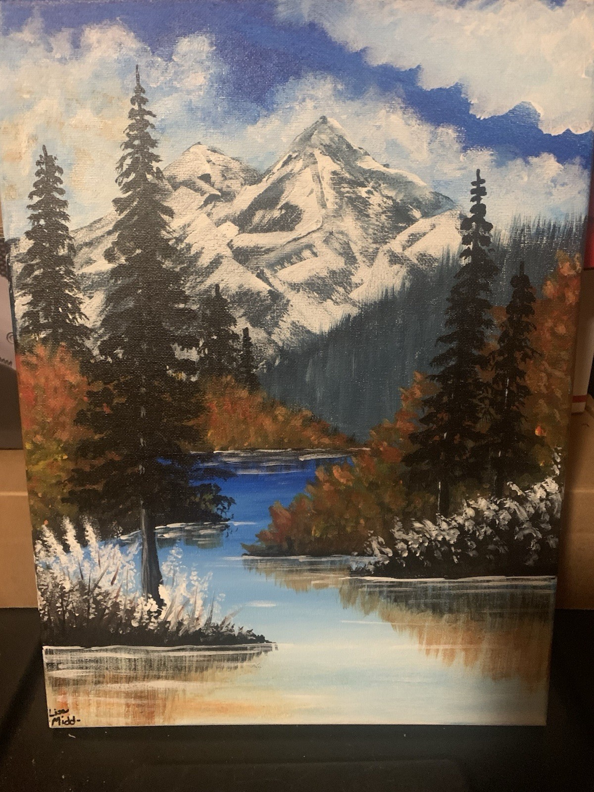 Watercolor Painting On Canvas “FALLS END” by Lisa Middendorf 16×12