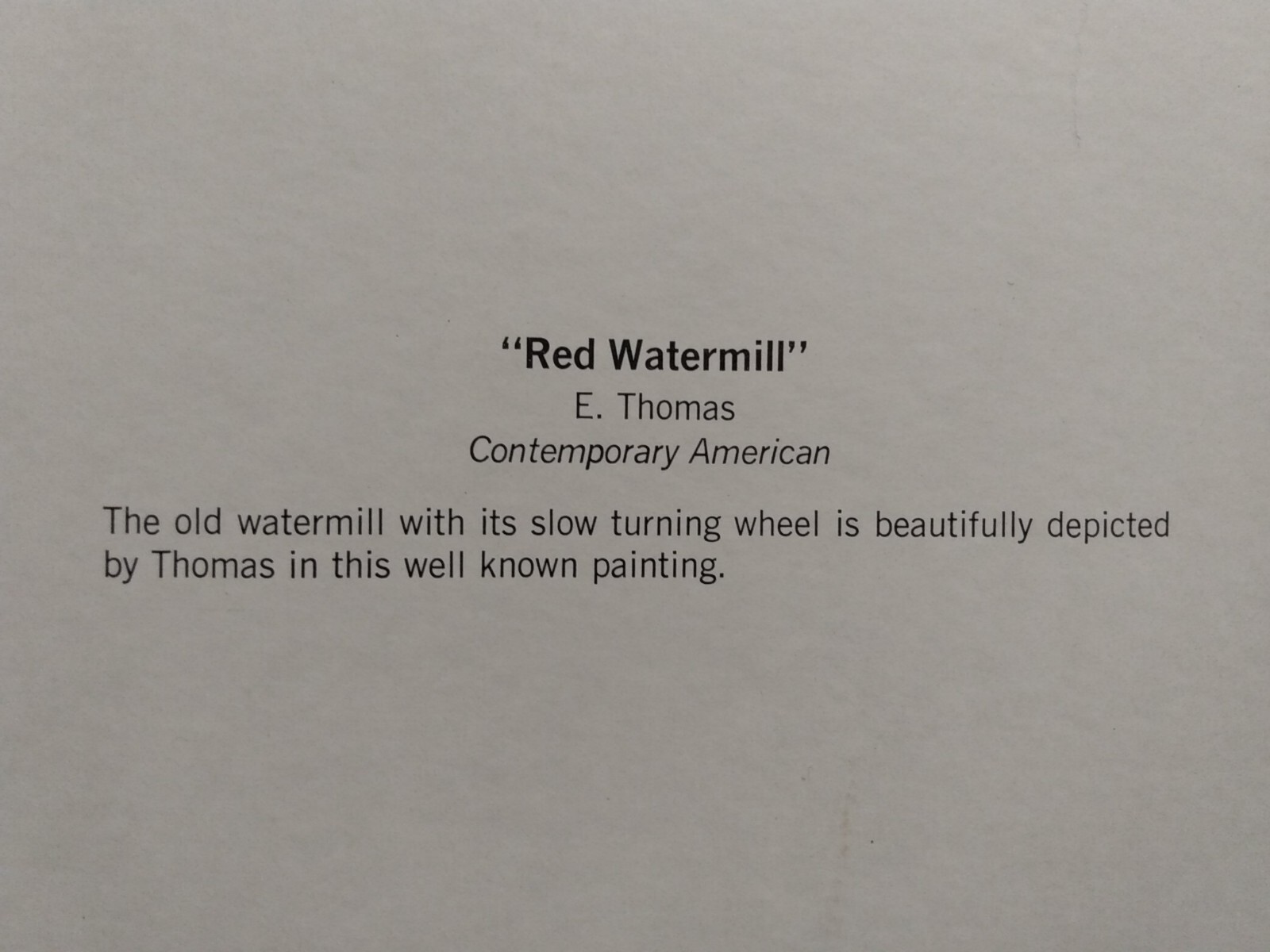 Vintage Red Watermill By E. Thomas Art Oil Painting Print No. 406 Picture