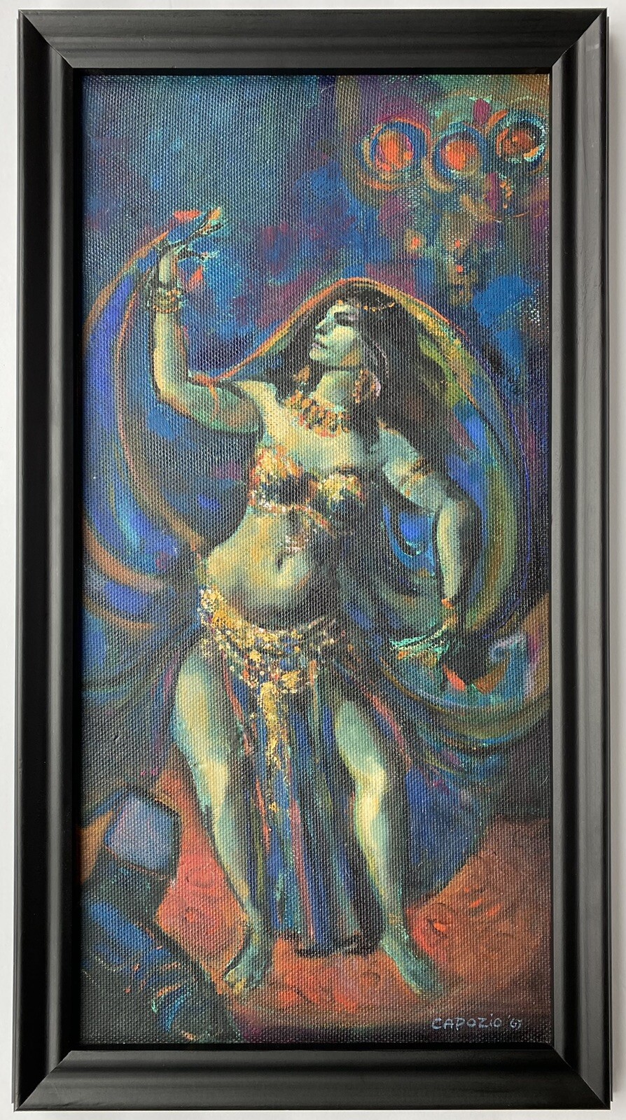 Joseph Capozio 60s Mid Century Modern Expressionism Female Belly Dancer Painting