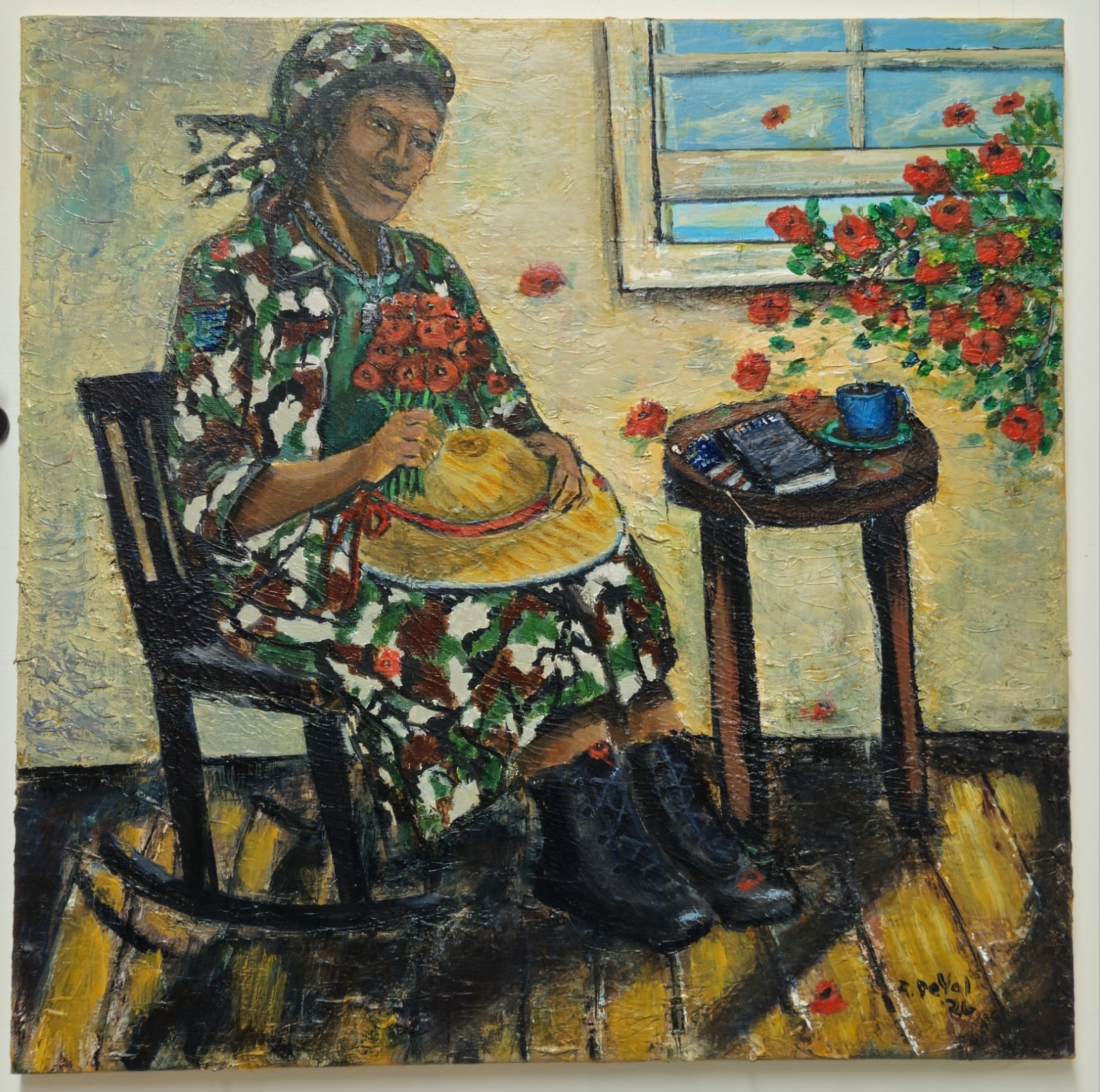Original Art Painting, Acrylic,16×20 Regina DeVal, Mrs.Troop Remembers