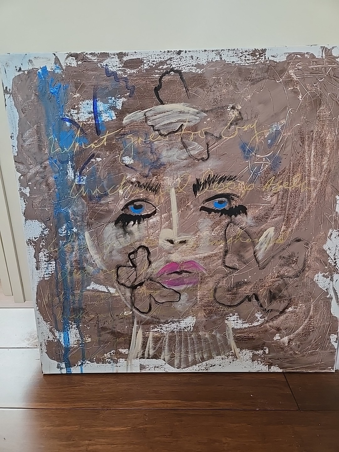 Art On Canvas. Signed 20 in X 20 in. Unchanged. It’s An Artisan Thing.