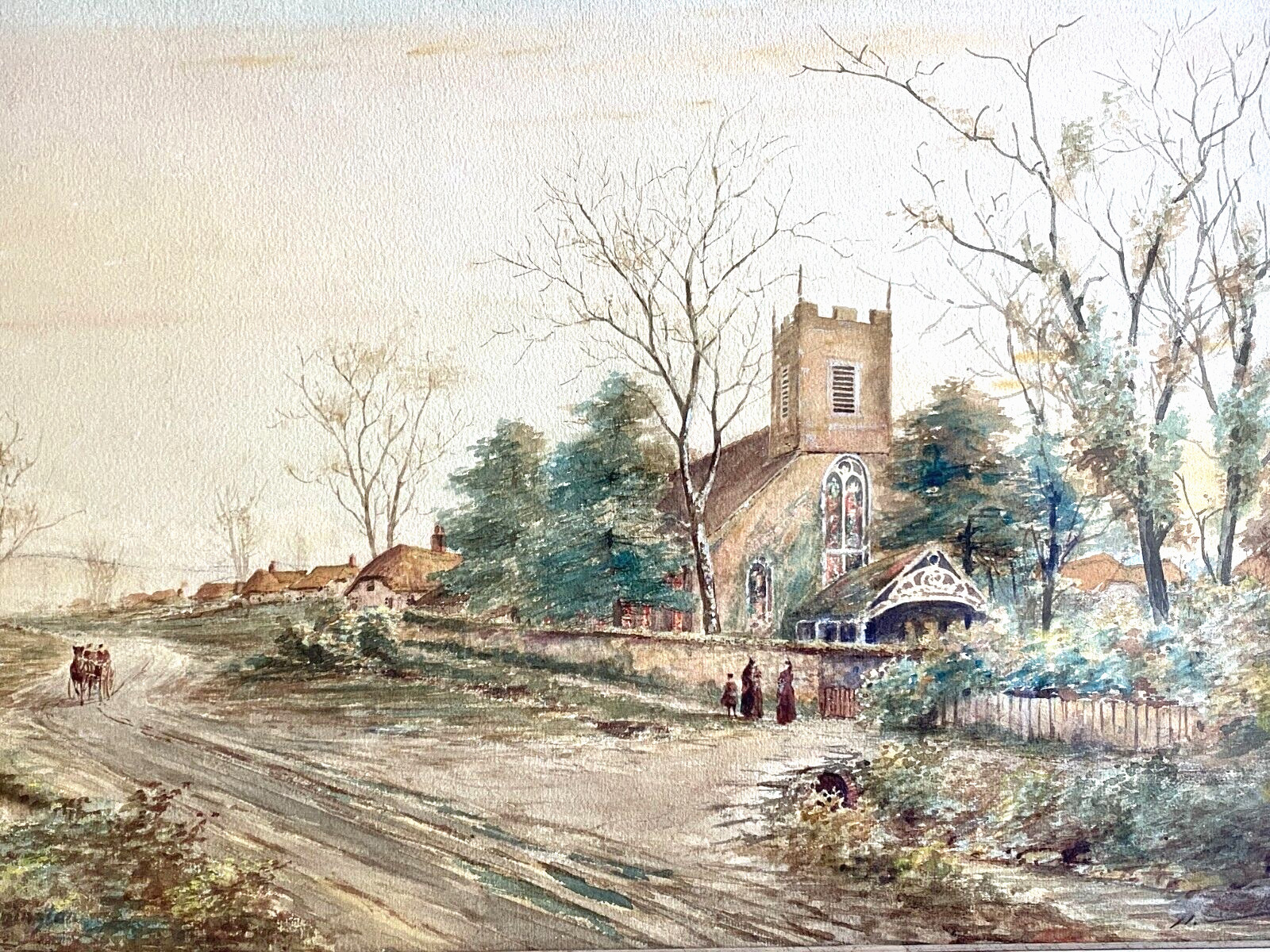 RP BONINGTON Signed Original Early 19th C Watercolor Gouache St Peter’s Church