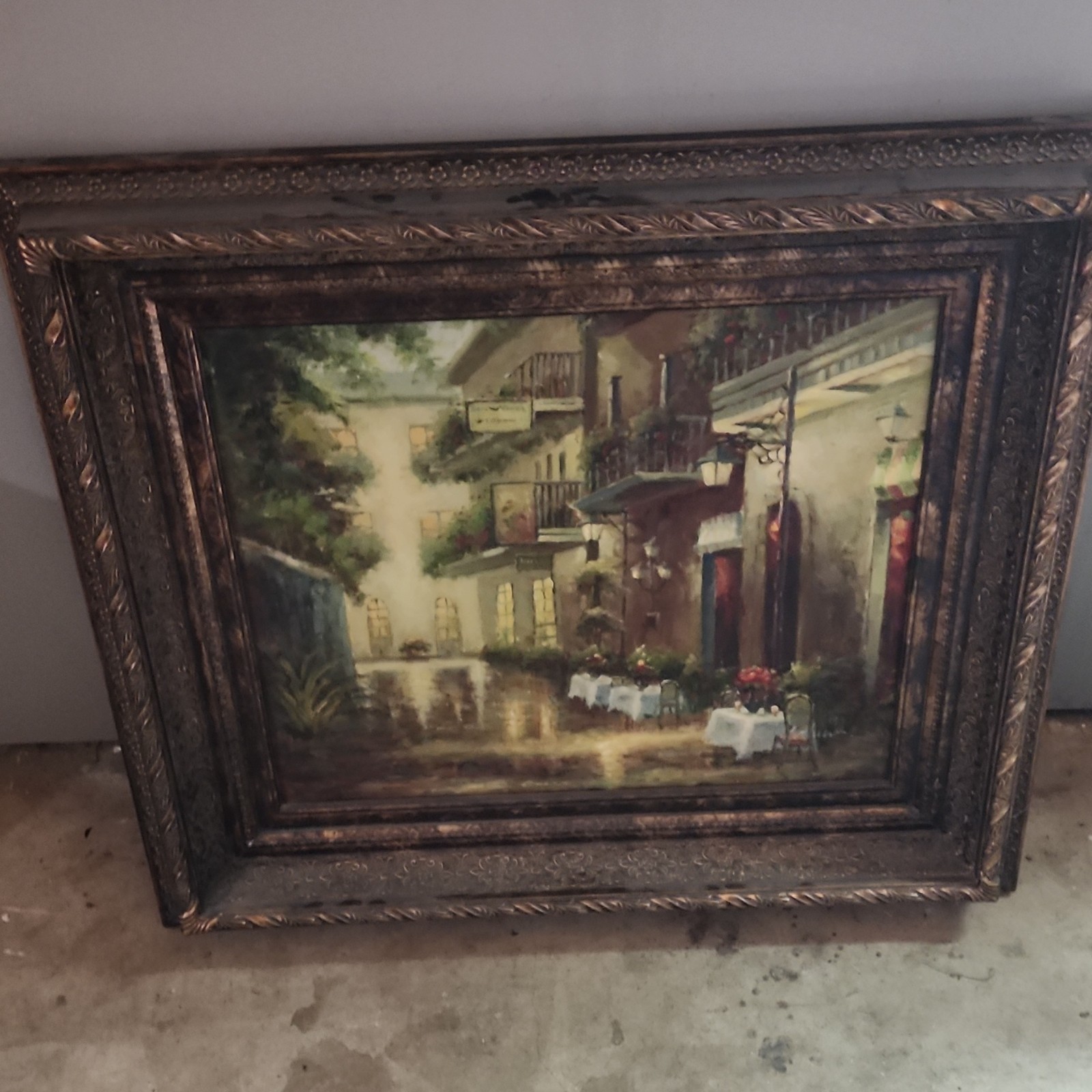 Framed Impressionist Cityscape Oil Painting Signed on Canvas Medium