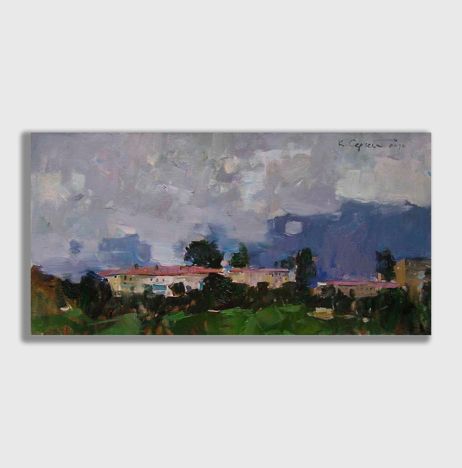 Oil painting Hills Ukrainian painter Canvas Decor Unframed original landscape