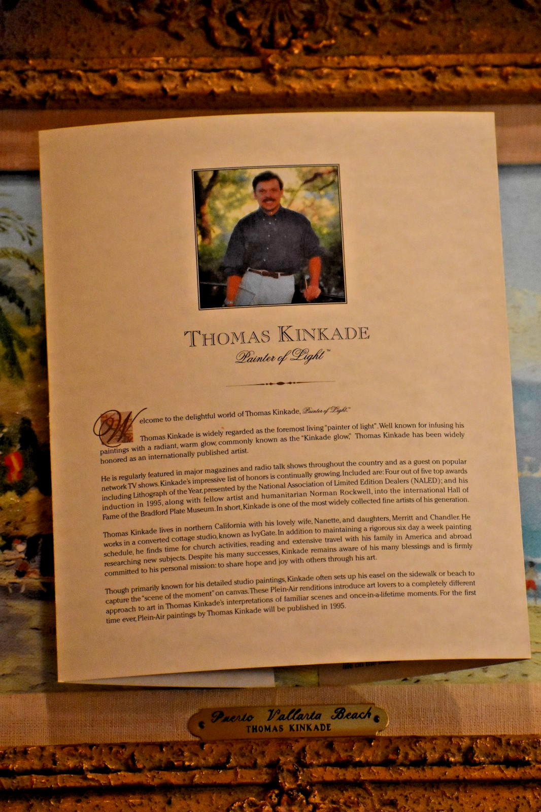 Thomas Kinkade Puerto Vallarta Beach Plein-Air Oil Lithograph S/N Painting Cert