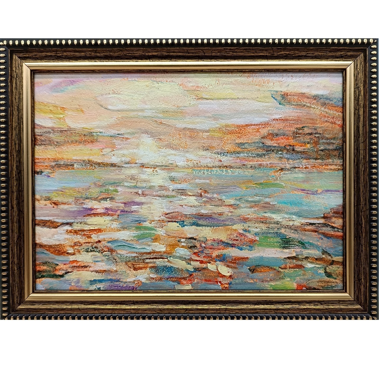 Coastal Tree Original Oil Painting 5×7 Framed Signed Seascape Landscape Wall Art