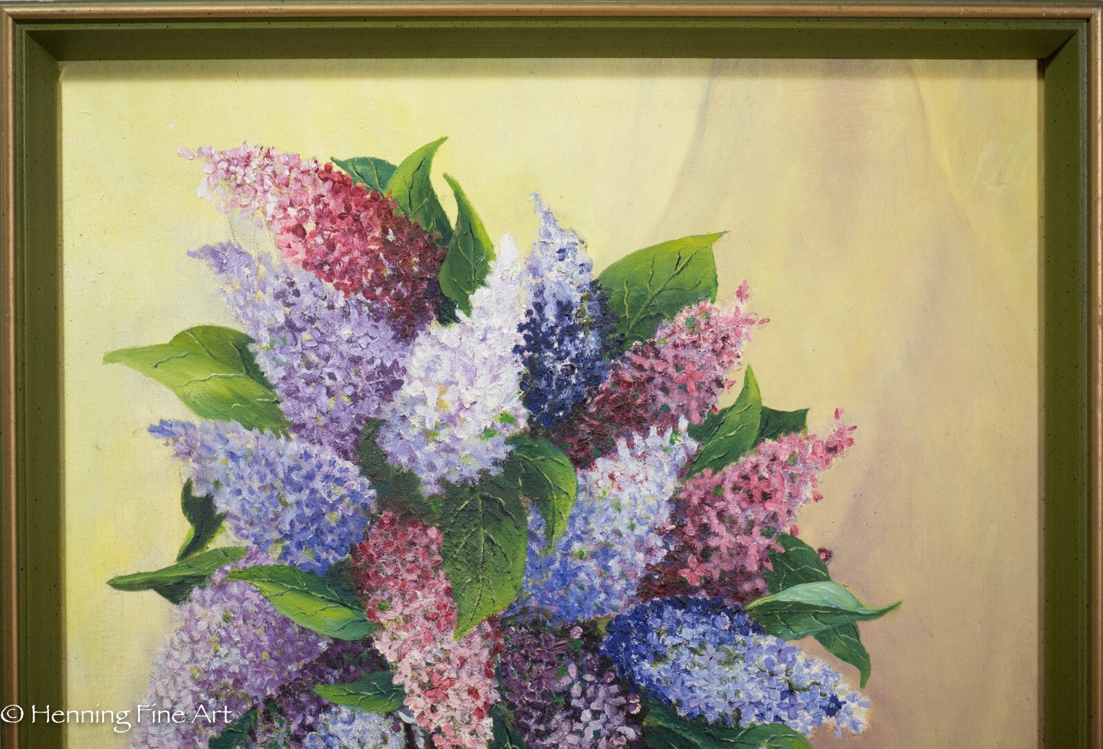 Beautiful Mid Century Oil Painting of Lilac Floral Still Life Signed & Fine!