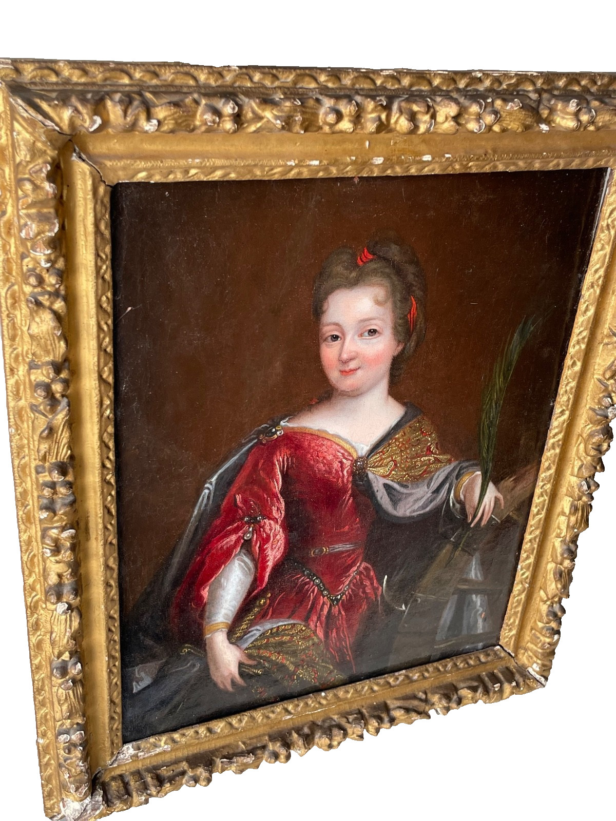 17th Century Baroque – Portrait of Saint Catherine Alexandria Oil on Canvas
