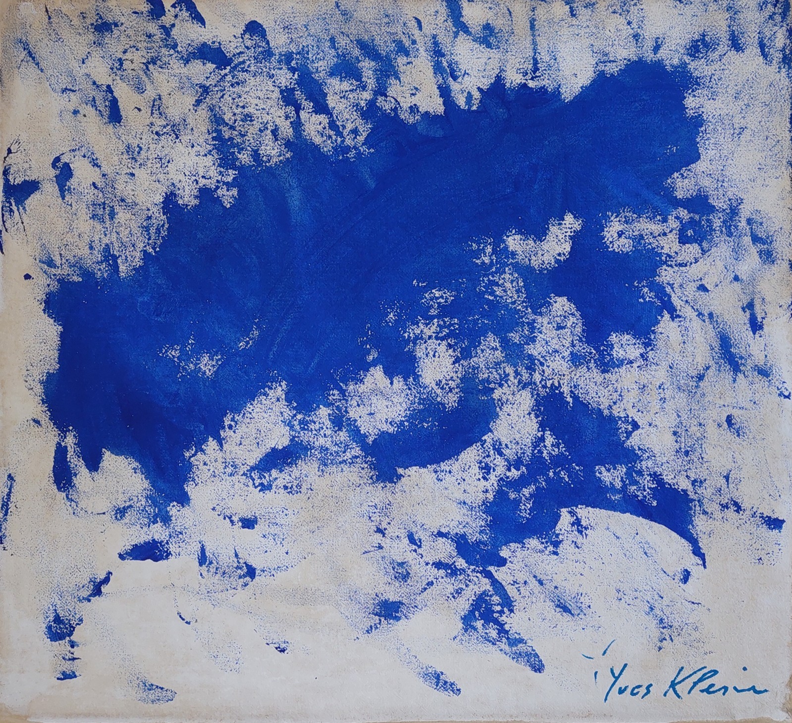 Yves Klein Signed Abstract Oil Painting on Canvas – French Abstract Art