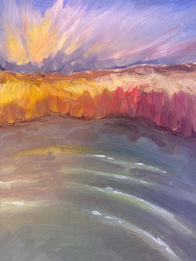 Original Oil Painting Direct From Artist On Canvas Landscape Small 8”x10”