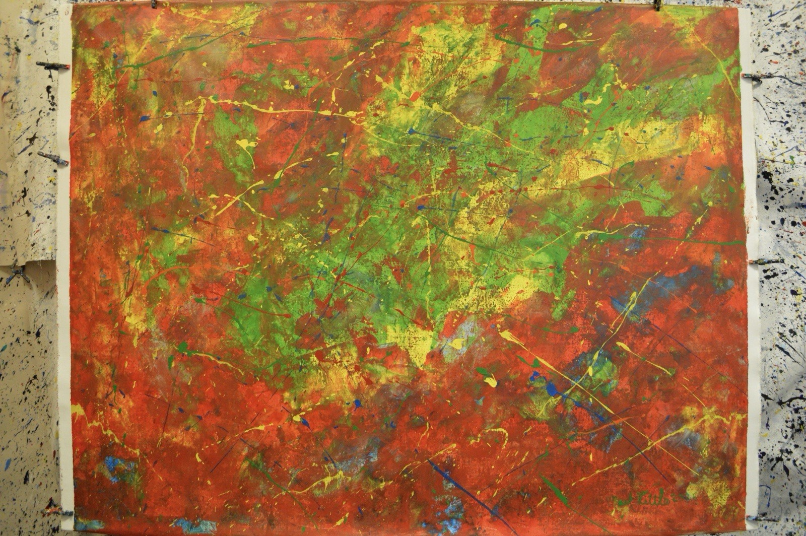 Mark Little Original￼ Giant Canvas Painting 81”X62” (6 Foot 9 inch) Abstract XXL